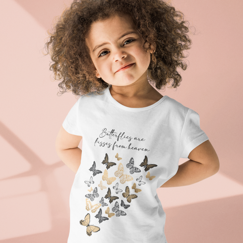 Butterflies are kisses from heaven 100% Organic Tees