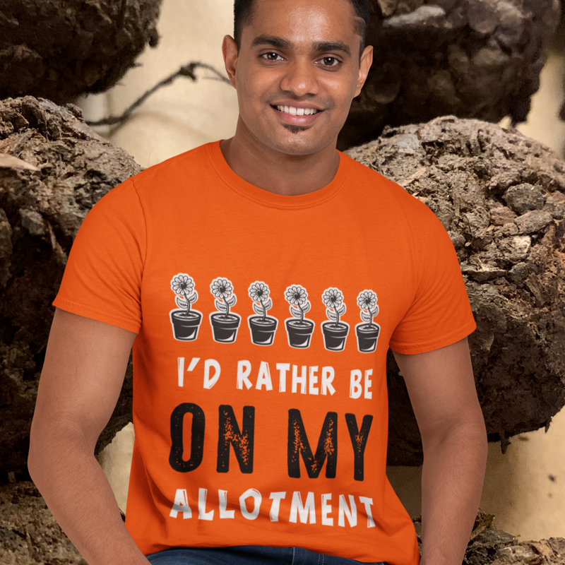 I'd rather be on my allotment, Gardening Humour T-shirt