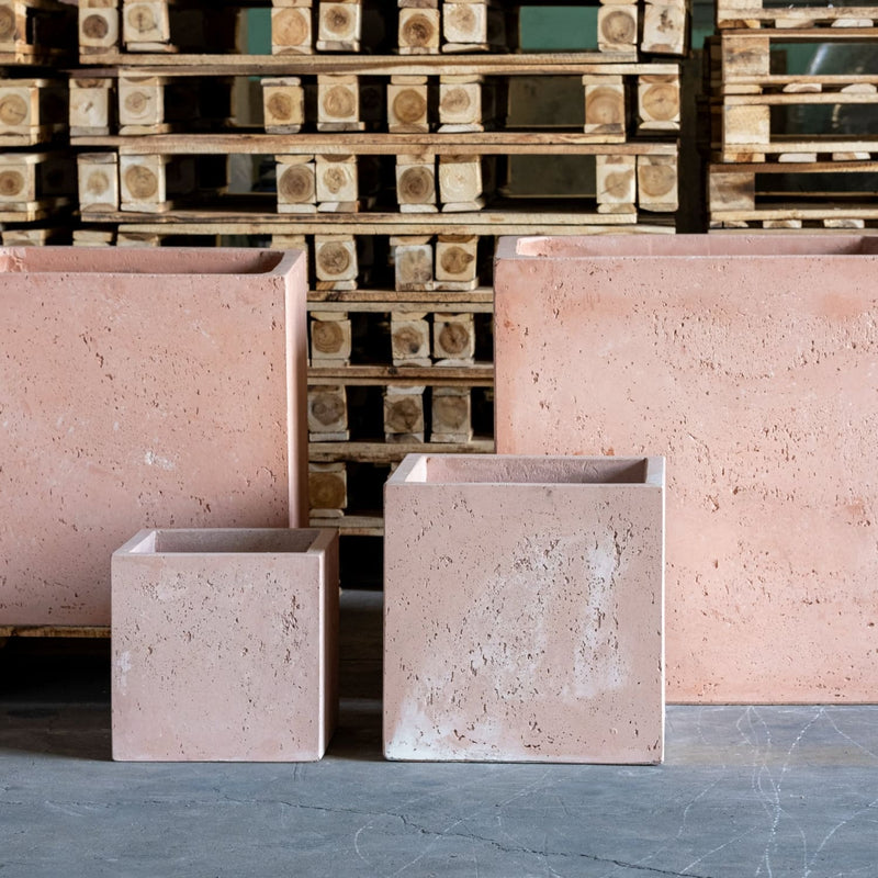 Cubrosa | Blushstone – 55cm Extra Large Square Concrete Planter – 115L Modern Plant Pot