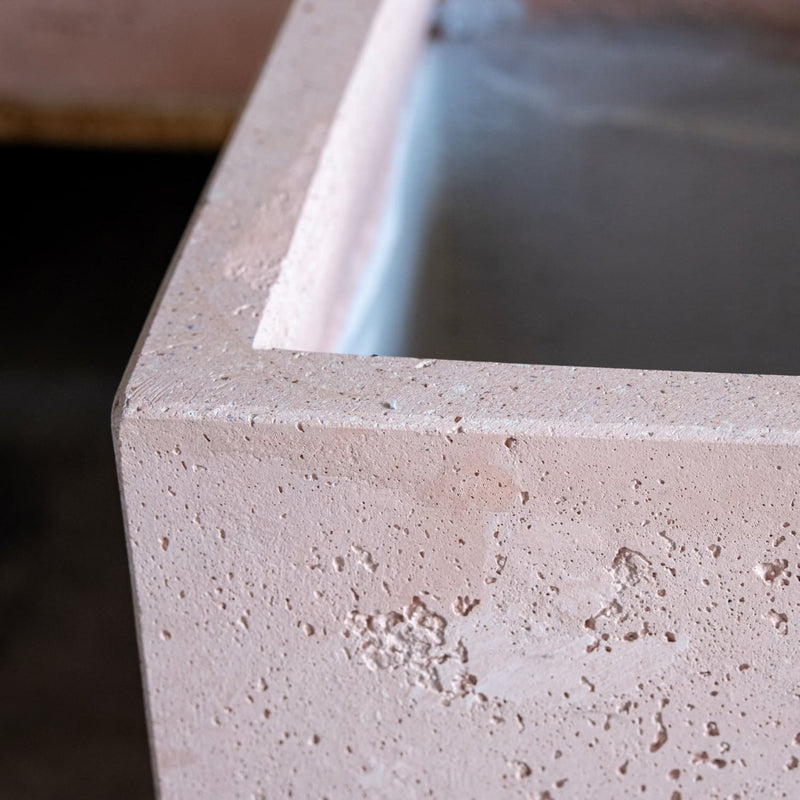 Cubrosa | Blushstone – 55cm Extra Large Square Concrete Planter – 115L Modern Plant Pot