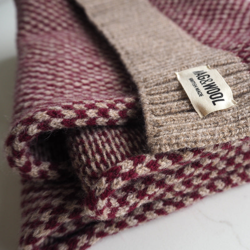 Mens Burgundy Wool Scarf
