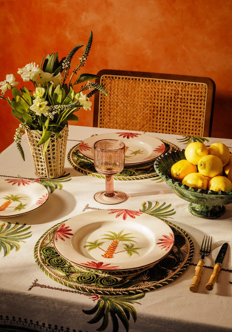 Arabella Side Plate, Green Palm Tree