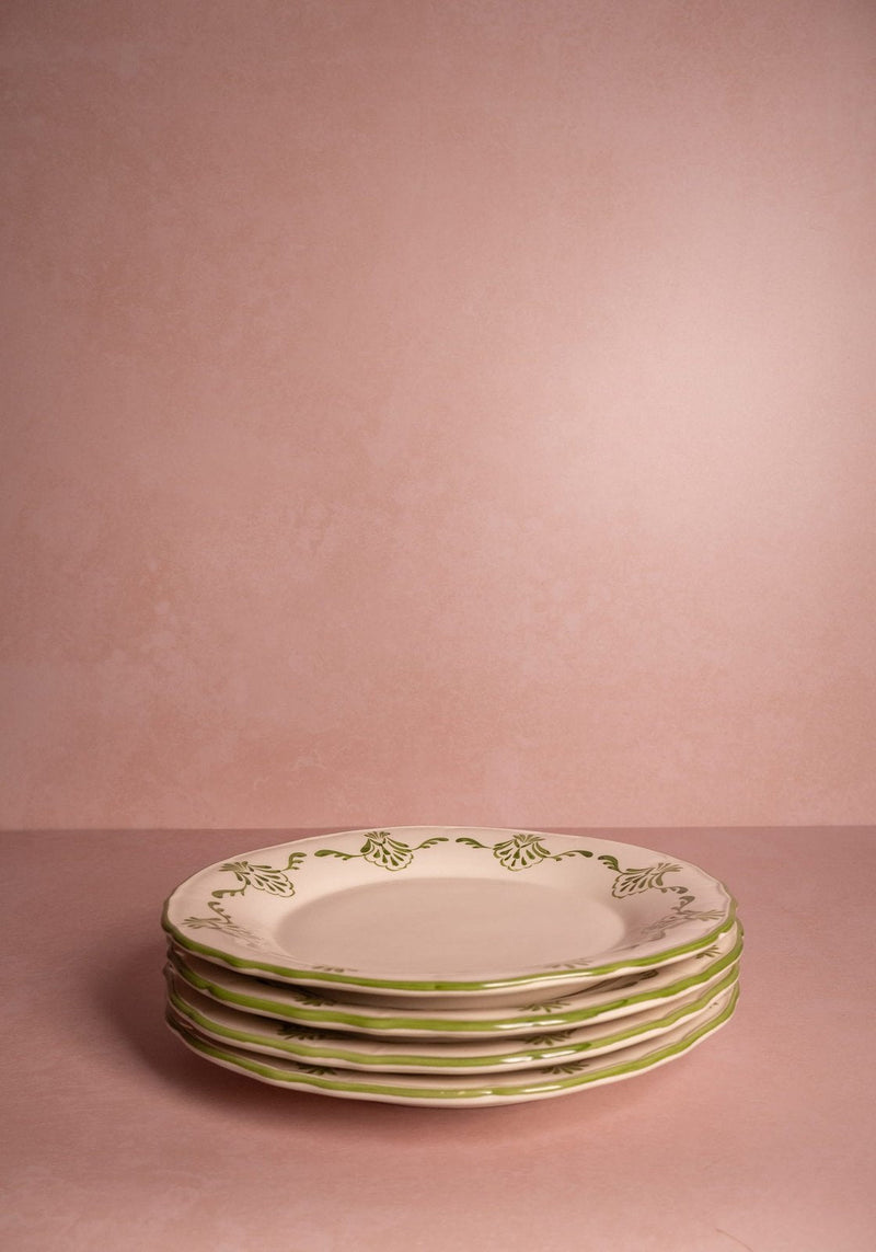 Cara Shell Dinner Plate, Green