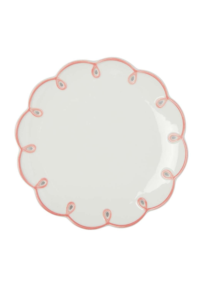Pretty In Pink Scalloped Lunch Plate - Set of 4