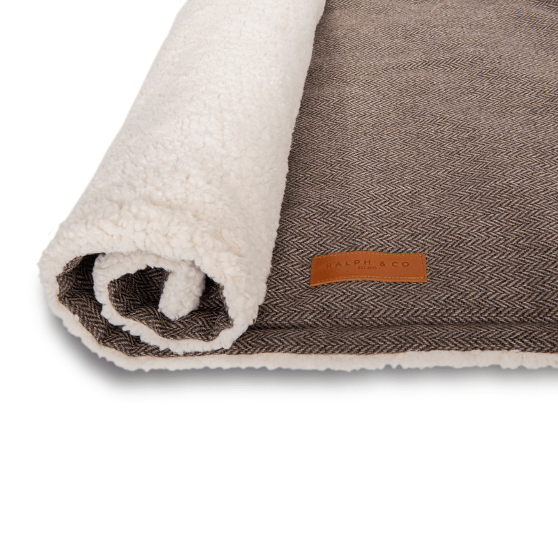 THE LINCOLN | LUXURY TWEED & FAUX FUR REVERSIBLE DOG BLANKET