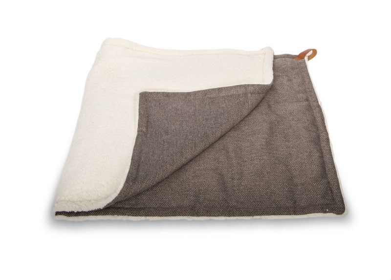 THE LINCOLN | LUXURY TWEED & FAUX FUR REVERSIBLE DOG BLANKET