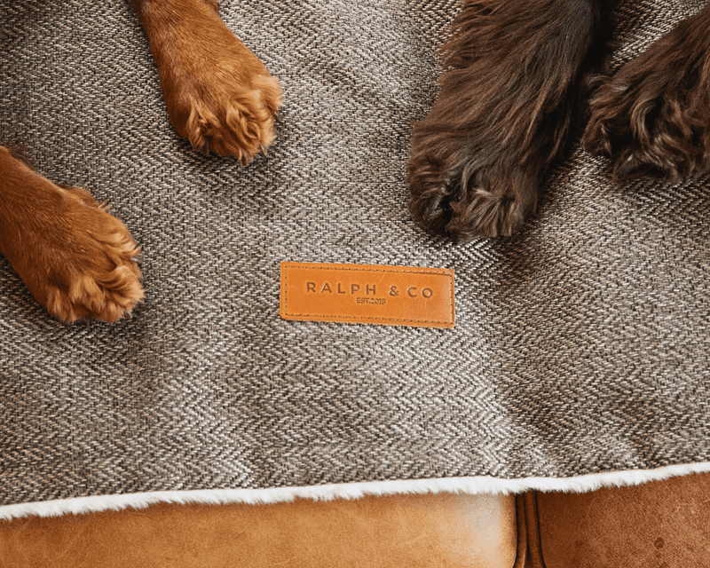THE LINCOLN | LUXURY TWEED & FAUX FUR REVERSIBLE DOG BLANKET
