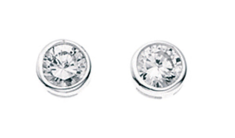 Beginnings Round Stud Earrings with Cubic Zirconia