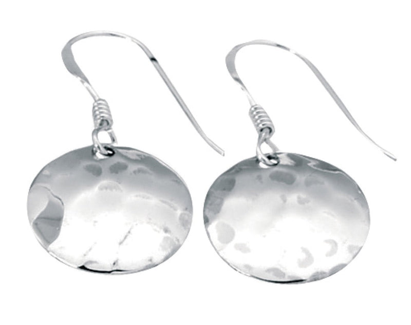 Beginnings Small Hammered Disc Drop Earrings