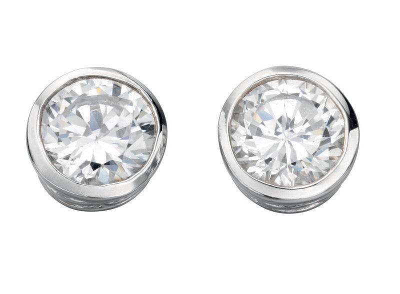 Beginnings Round Stud Earrings with Cubic Zirconia