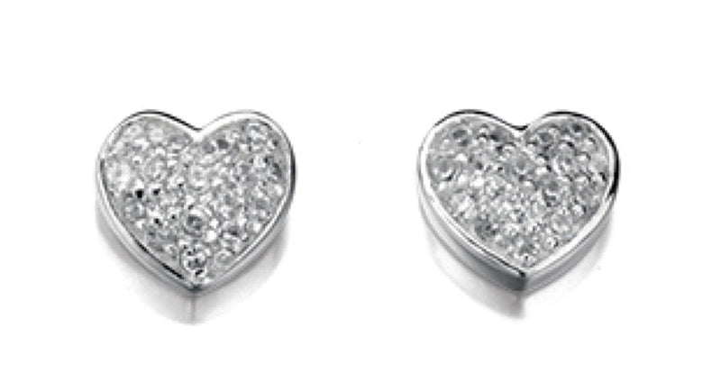Beginnings Pave Heart Stud Earrings