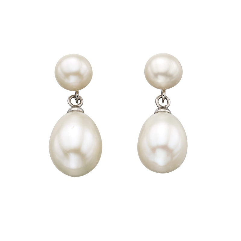 Beginnings Double Drop Pearl Stud Earrings