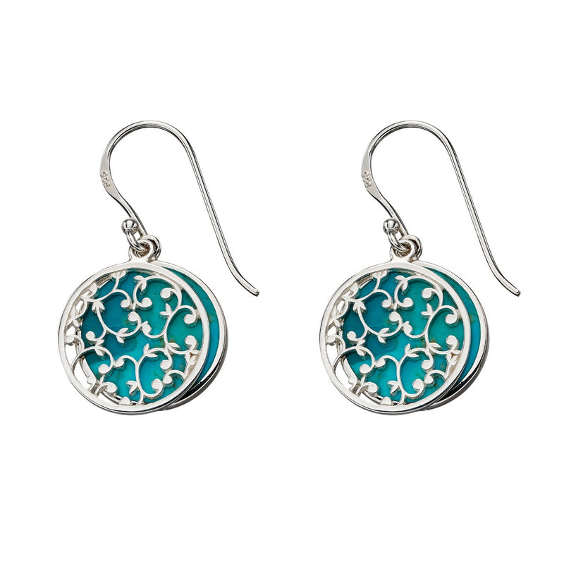 Beginnings Turquoise Two Piece Drop Earrings