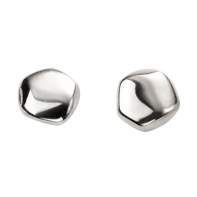 Beginnings Organic Shaped Silver Stud Earrings
