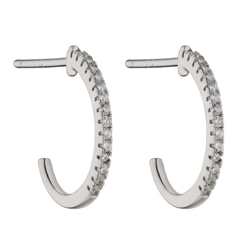 Beginnings Open Hoop Earrings With Cubic Zirconia