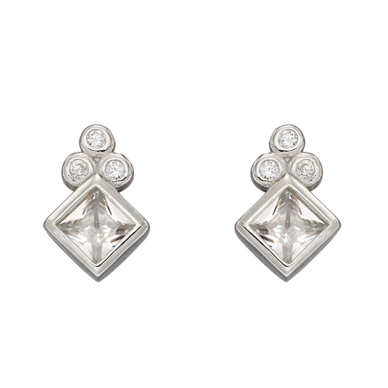Beginnings Diamond Shape Stud Earrings
