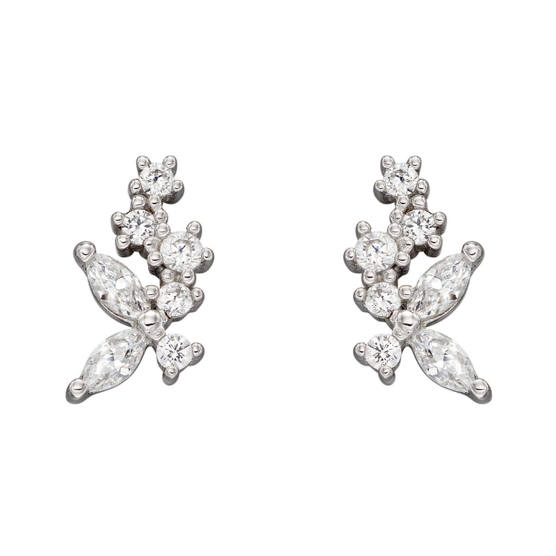 Beginnings Flower Cubic Zirconia Stud Earrings