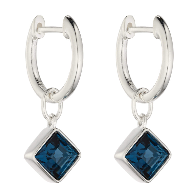 Beginnings Square Crystal Assembled Hoop Earrings