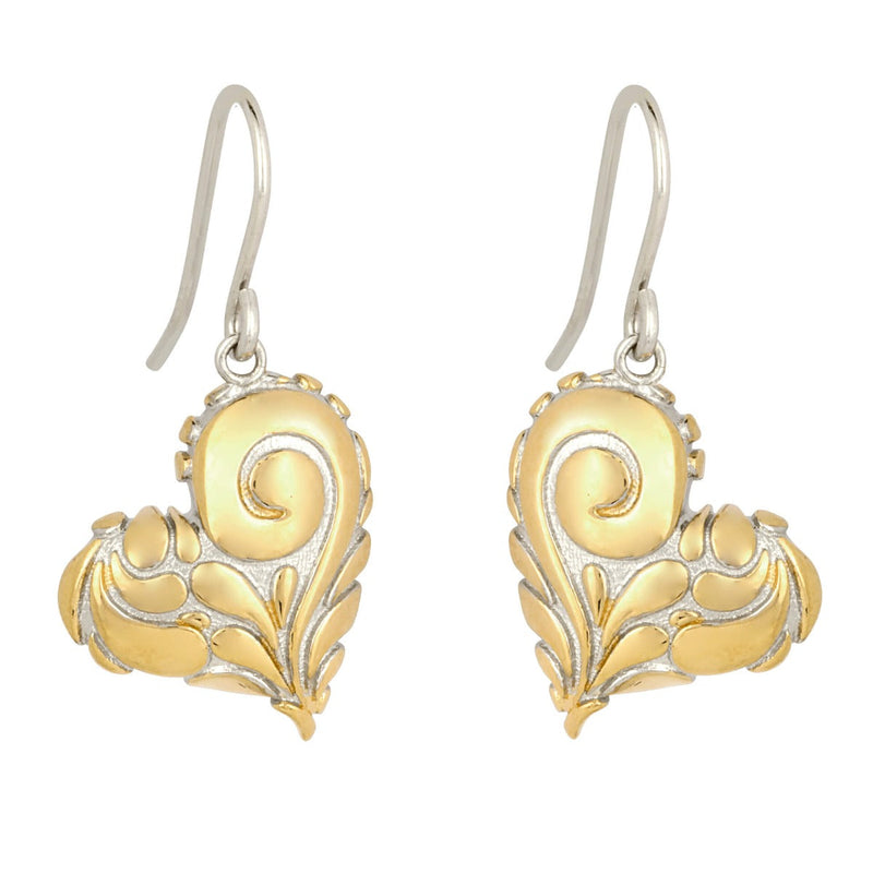 Beginnings Night Sky Inspired Heart Drop Earrings with Yellow Gold Plating