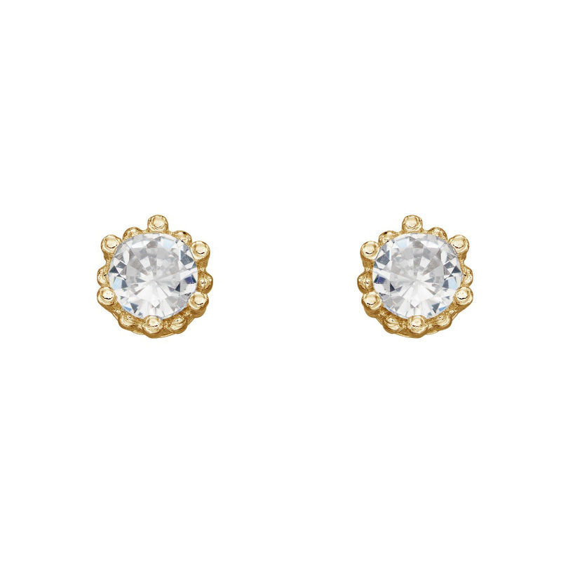 Beginnings Dotted Edge Round Stud Earrings