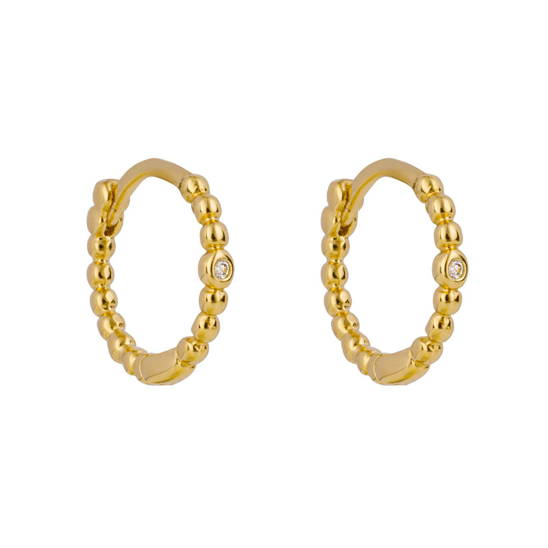 Beginnings Beaded Hoop Earrings with Cubic Zirconia