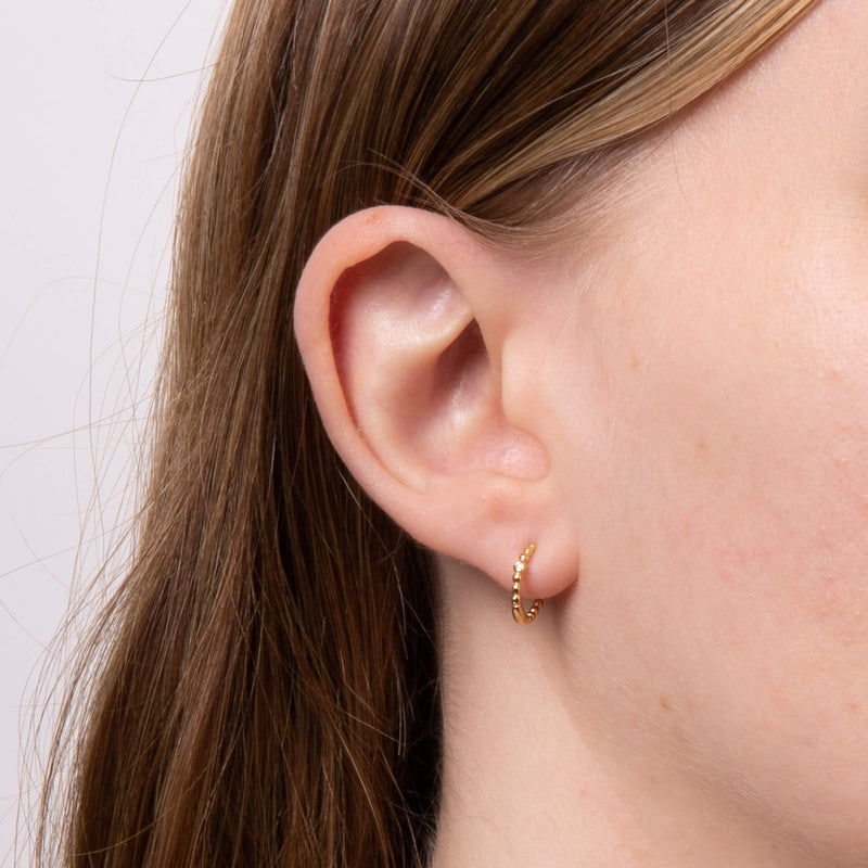 Beginnings Beaded Hoop Earrings with Cubic Zirconia