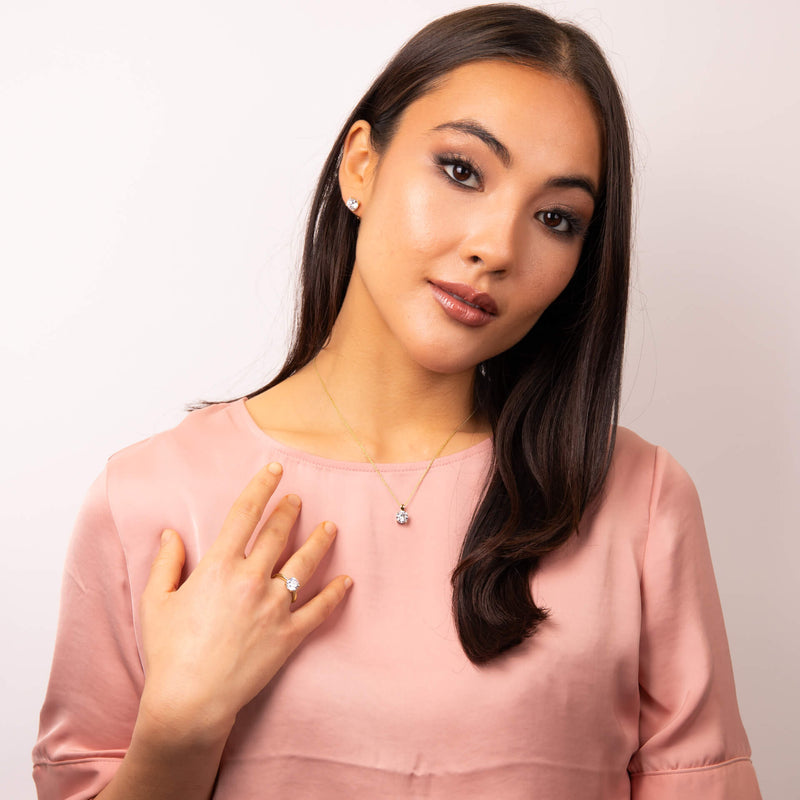 Diamonfire Four Claw Carat Stud Earrings