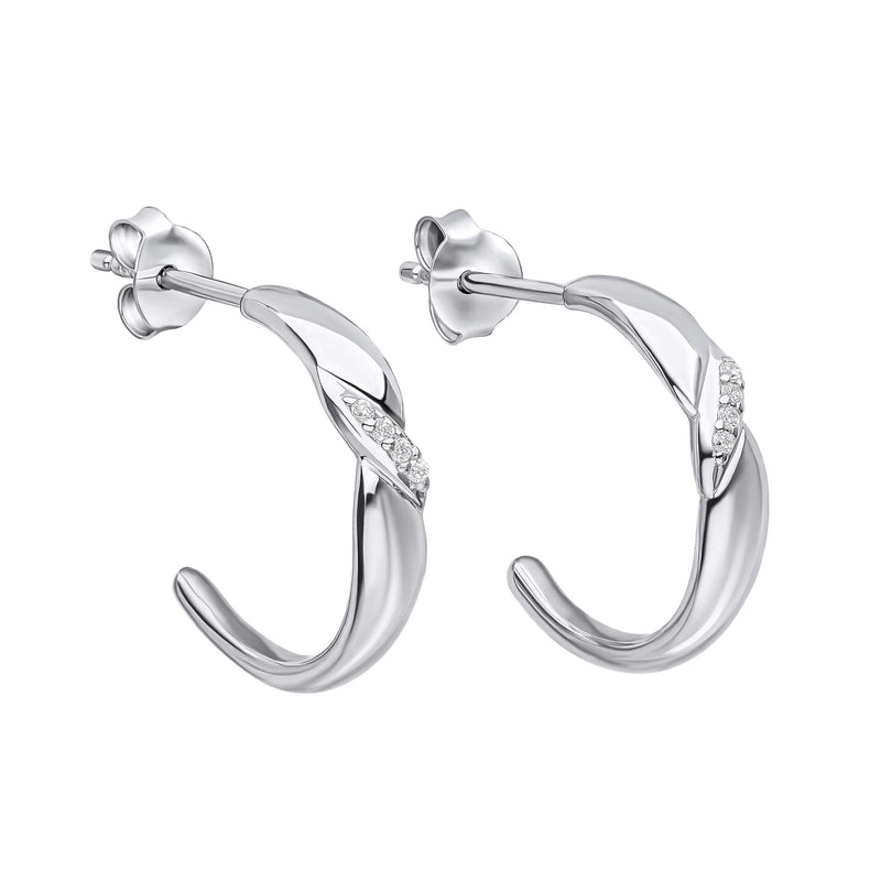 Beginnings Twist 3/4 Hoop Earrings with Cubic Zirconia