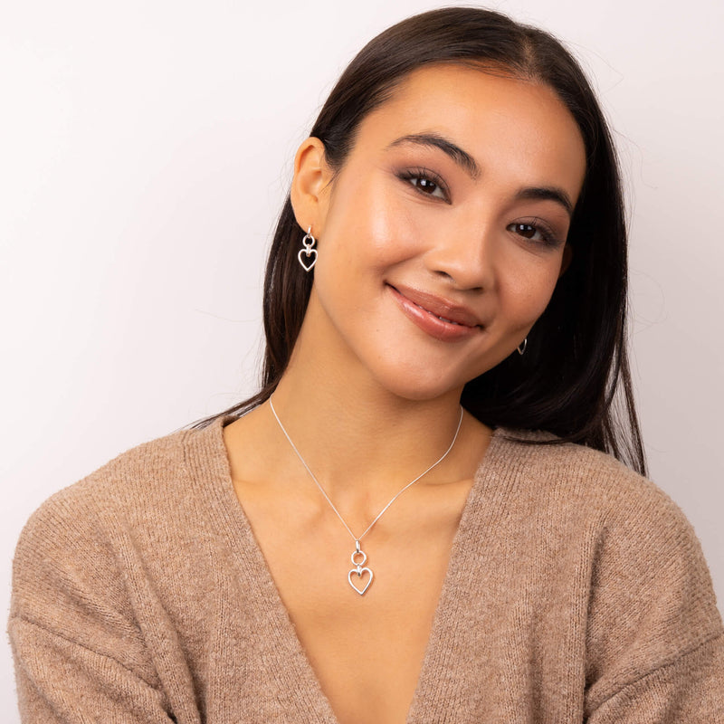 Beginnings Open Heart Drop Earrings