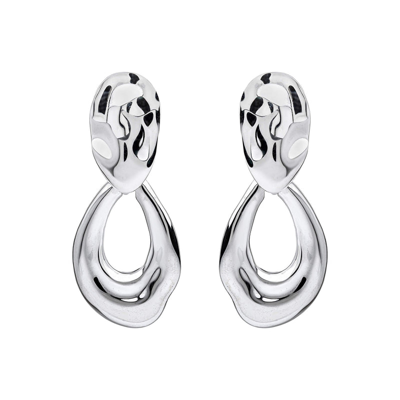 Beginnings Molten Oval Doorknocker Drop Earrings