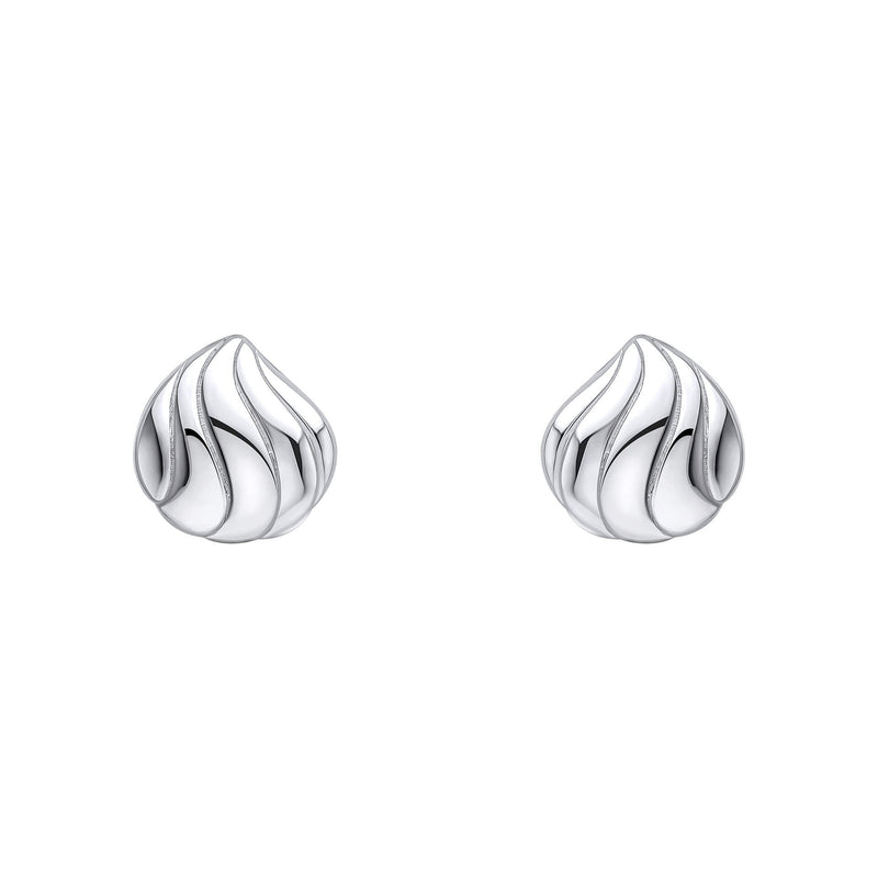 Beginnings Organic Wave Teardrop Stud Earrings