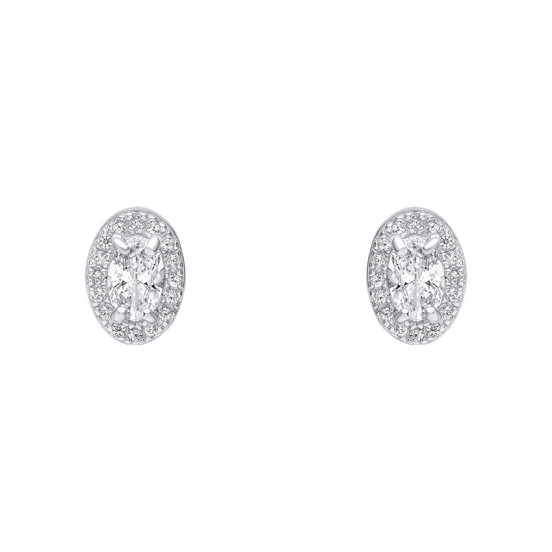 Beginnings Oval Halo Stud Earrings