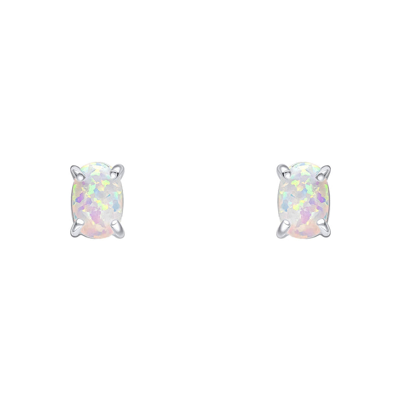 Beginnings Oval Opal Stud Earrings