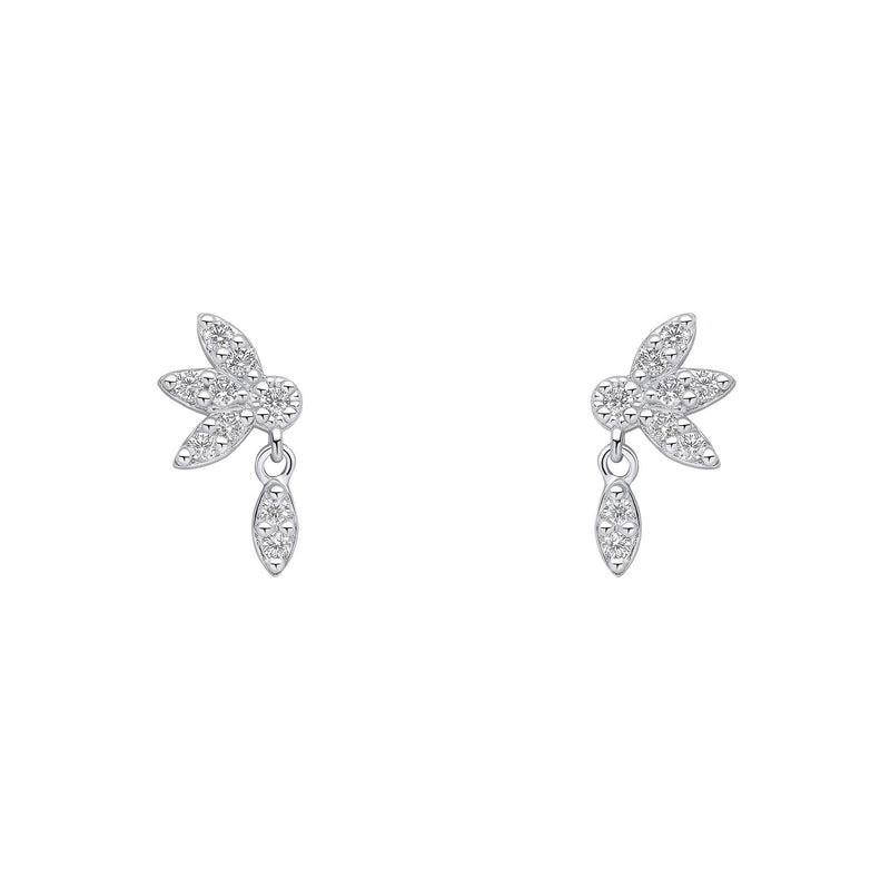 Beginnings Hanging Petal Floral Stud Earrings