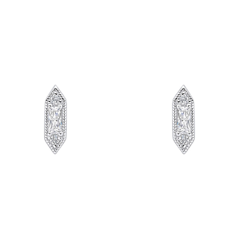 Beginnings Elongated Hexagon Stud Earrings
