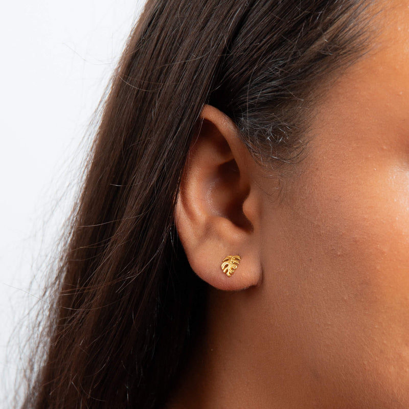 Beginnings Monstera Leaf Stud Earrings