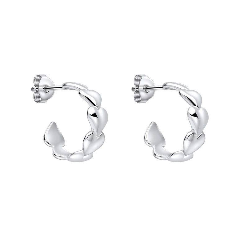 Beginnings Heart Sequence Half Hoop Earrings
