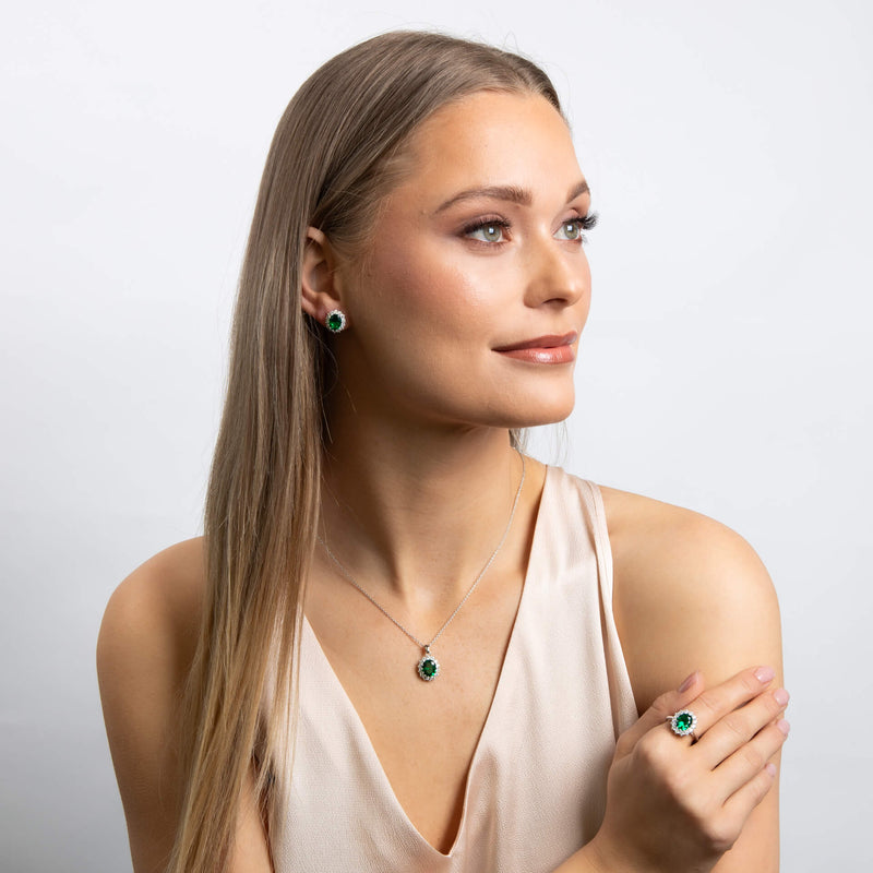 Diamonfire Oval Pendant with Surround