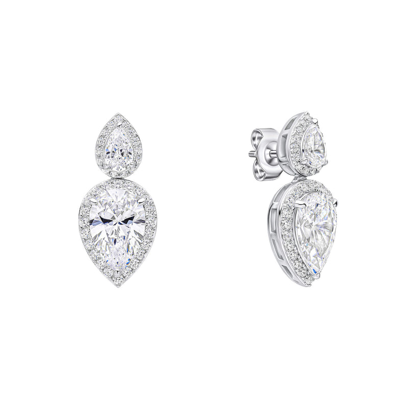 Diamonfire Double Teardrop Statement Earrings