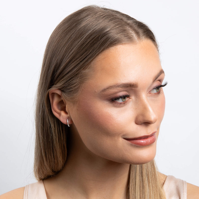 Diamonfire Baguette Zirconia Hoop Earrings