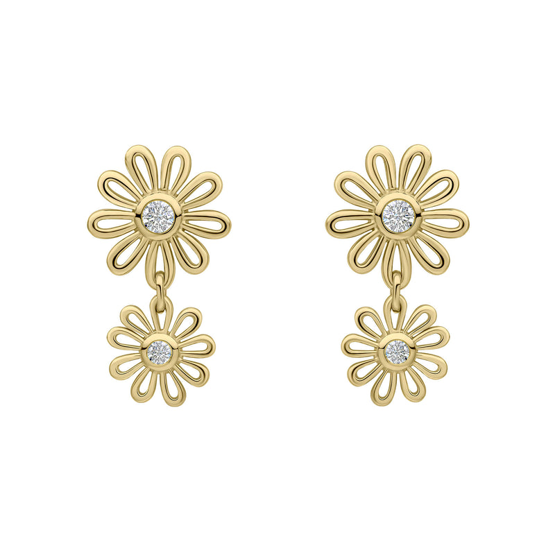 Laura Ashley Silver Thorncliff Daisy Drop Earrings