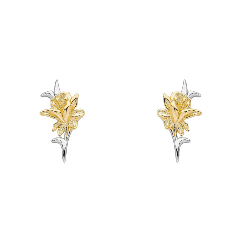 Laura Ashley Silver Heritage Daffodil Stud Earrings