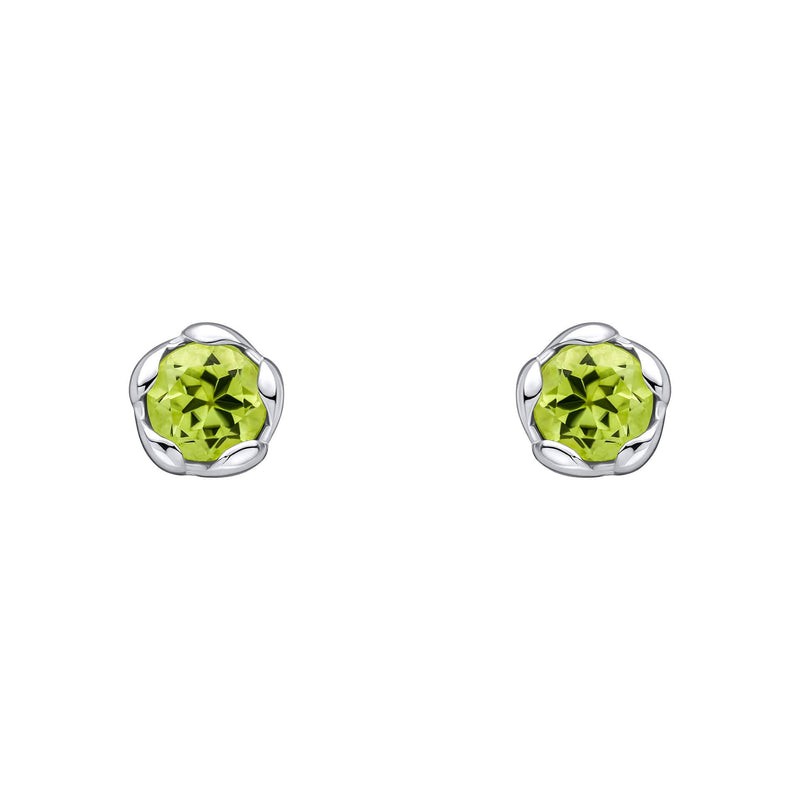Laura Ashley Silver Petal Set Semi-Precious Stud Earrings