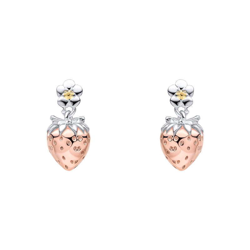 Laura Ashley Silver Strawberry Field Stud Earrings