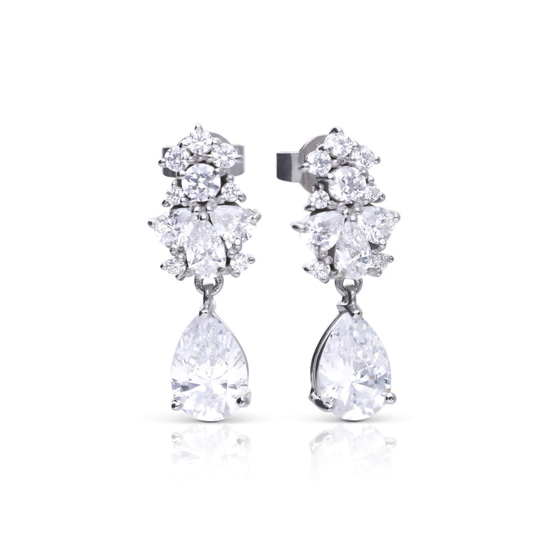Diamonfire Ornate Statement Teardrop Earrings