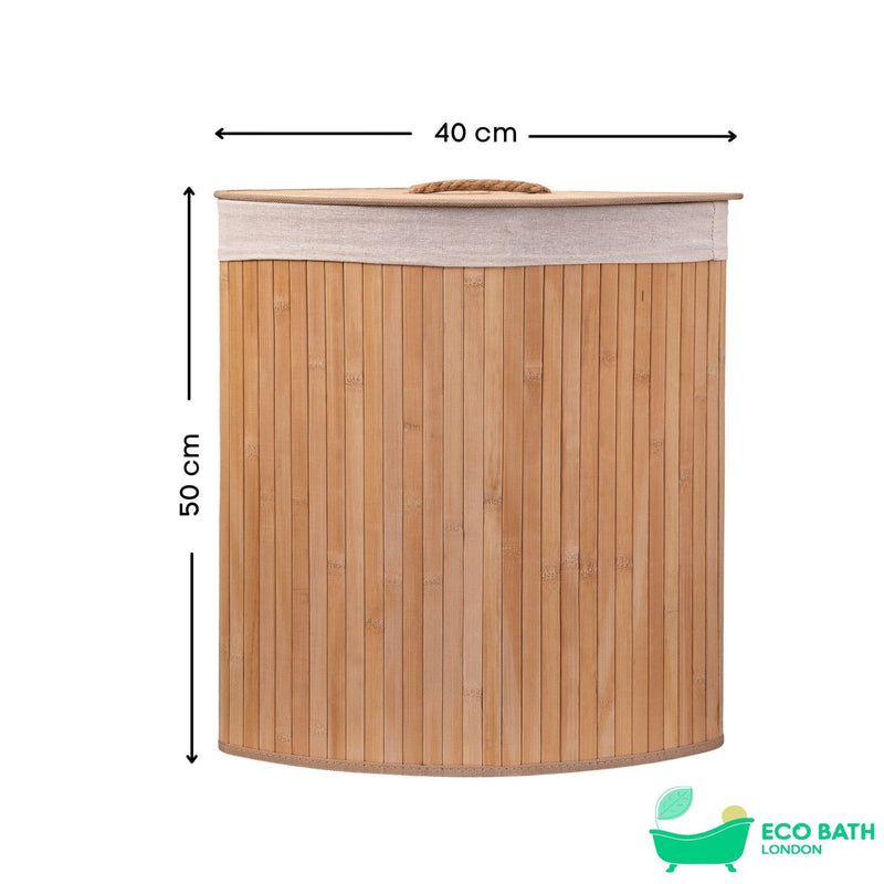 Eco Bath London Bamboo Laundry Basket with Lid and Removable Lining