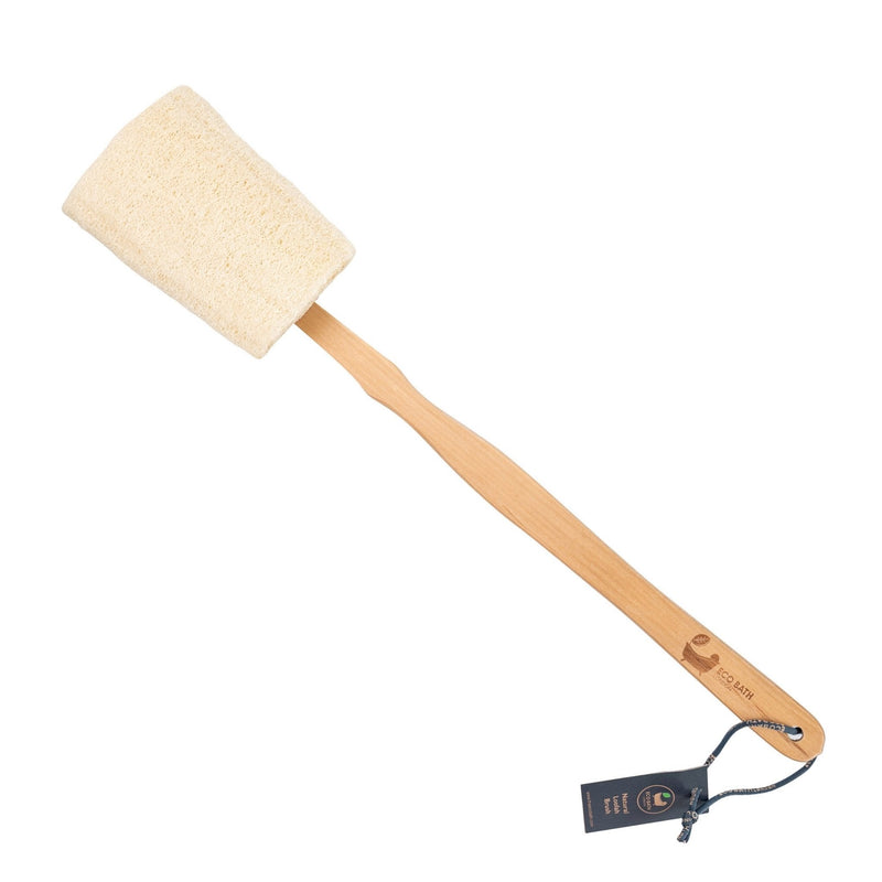 Eco Bath London Natural Loofah Brush - Premium Loofah Body Brush with Handle