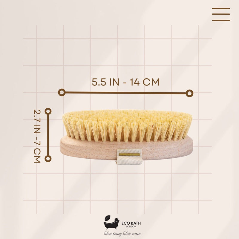 Eco Bath London Natural Sisal Massage Hand Brush - Dry Brushing Hand Brush for Exfoliation