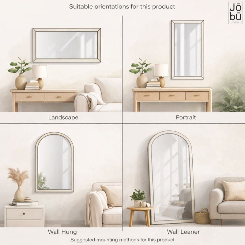 Emi - Full Length Black Metal Runway Oval Mirror - 150cm x 60cm