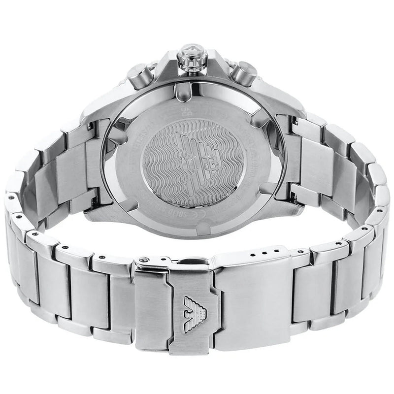 Emporio Armani AR11360 Men's Diver Style Silver & Black Watch
